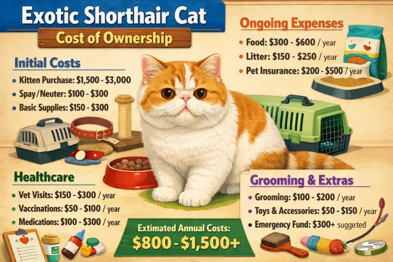 Exotic Shorthair Cat Cost of Ownership and Lifetime Expenses