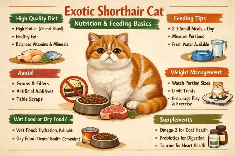 Exotic Shorthair Cat Diet, Nutrition and Feeding Guide Explained