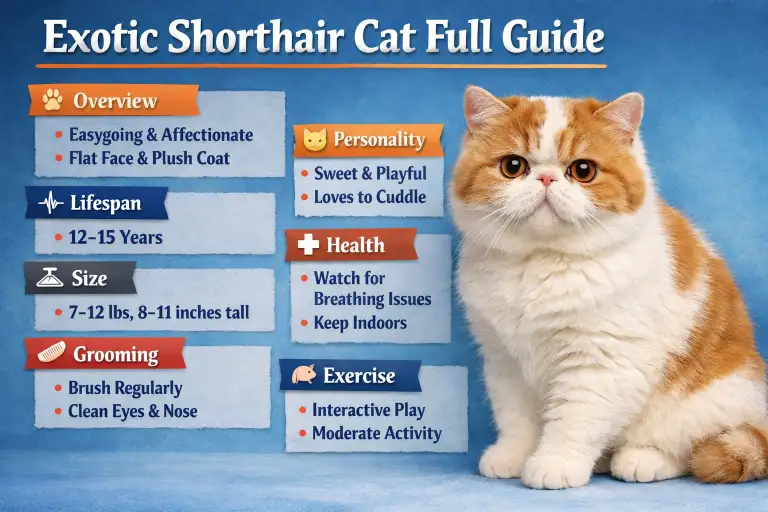Exotic Shorthair Cat Full Breed Guide Covering Care, Traits, and Lifespan