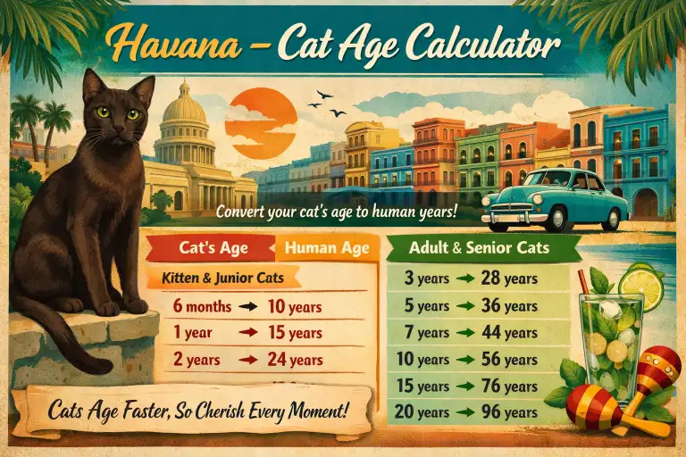 Havana Cat Age Calculator to Human Years With Simple Chart