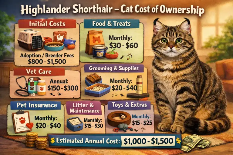 Highlander Shorthair Cat Cost of Ownership and Expenses