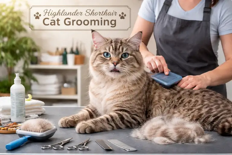 Highlander Shorthair Cat Grooming Basics for Coat Care