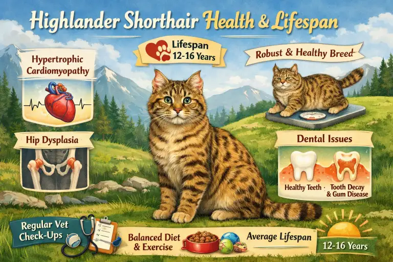 Highlander Shorthair Cat Health Issues and Lifespan Guide