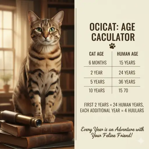 Ocicat Cat Age Calculator to Human Years With Simple Chart