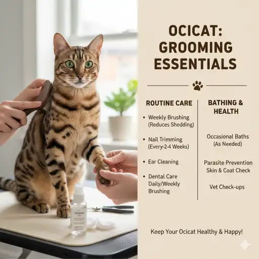 Ocicat Cat Grooming Basics for Coat Care and Hygiene