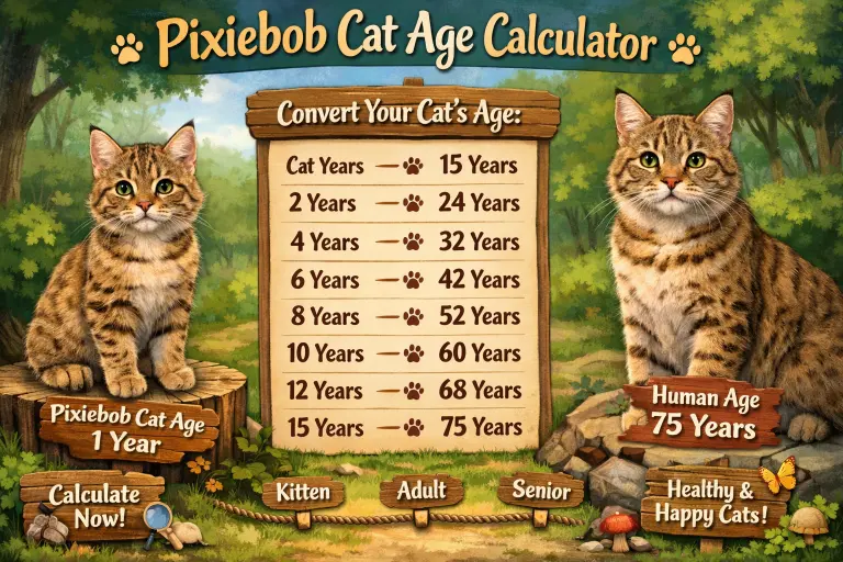 Pixiebob Cat Age Calculator to Human Years With Simple Chart