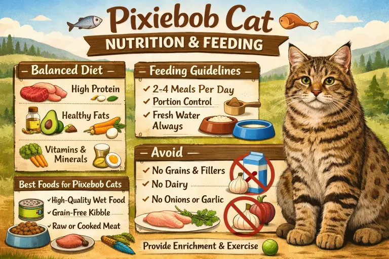 Pixiebob Cat Diet, Nutrition and Feeding Guide Explained