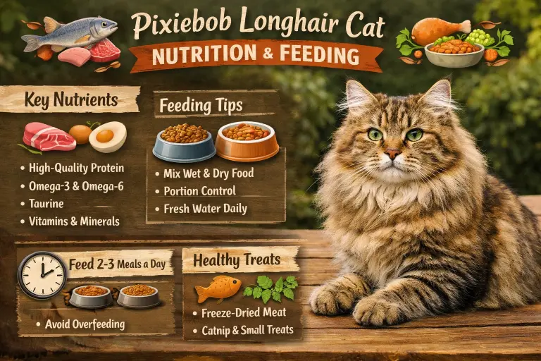 Pixiebob Longhair Cat Diet, Nutrition and Feeding Guide