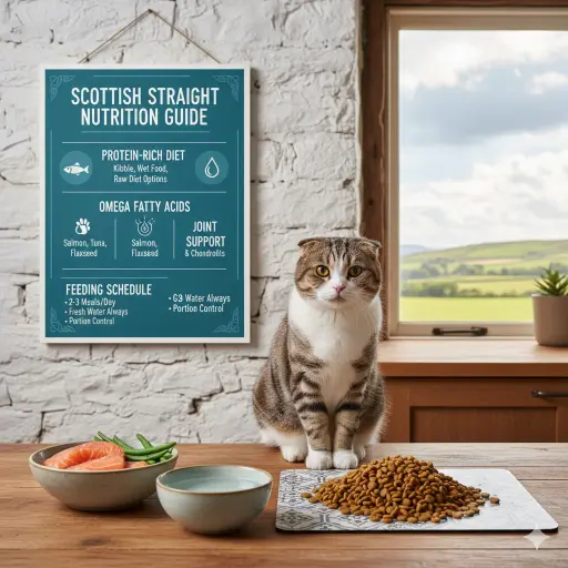 Scottish Straight cat diet and nutrition guide with healthy feeding recommendations