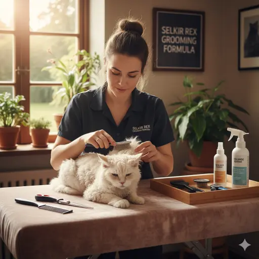 Selkirk Rex cat grooming basics including brushing, coat care, and hygiene