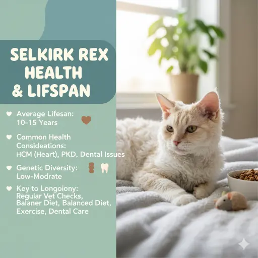 Selkirk Rex cat health issues and lifespan overview with wellness focus