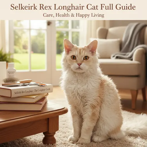 Selkirk Rex Longhair cat full breed guide showing curly long coat, round body, and facial features