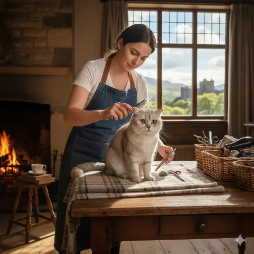Selkirk Rex Longhair cat grooming basics including brushing, coat care, and hygiene
