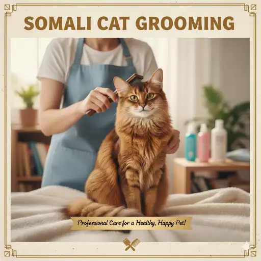 Somali cat grooming basics including coat brushing, shedding care, and hygiene