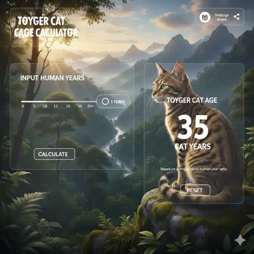 Turkish Van cat age calculator chart converting cat years to human years