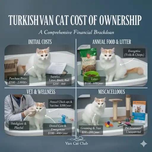 Turkish Van cat cost of ownership including food, grooming, and veterinary expenses