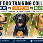 Comparison of dog training collars including e-collar, flat collar, and martingale collar for effective dog training and behavior management.